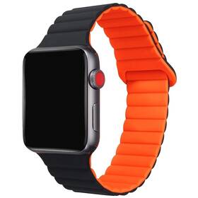 Remienok Celly magnetický na Apple Watch 42/44/45 mm čierny/oranžový

