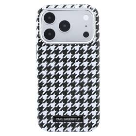 Kryt na mobil Karl Lagerfeld PU Houndstooth Resin Plate MagSafe na Apple iPhone 17 Pro čierny

