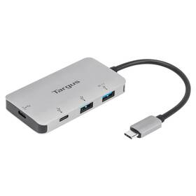 USB Hub Targus USB-C na 2 porty USB-A a 2 porty USB-C strieborný

