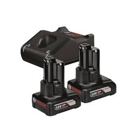  Set batérie a nabíjačky Bosch Professional 2x 12V 6.0 Ah + GAL 12V-40