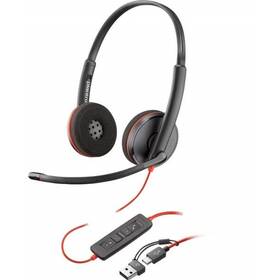 Headset HP Poly Blackwire 3220 Stereo + USB-C/A adaptér čierny

