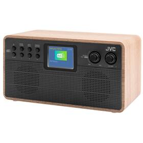 Rádioprijímač s DAB+ JVC RA-E731B-DAB čierny/drevený

