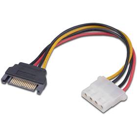 Kábel AKASA 4pin Molex na SATA 15cm 

