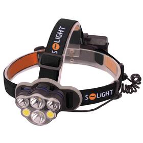 Čelovka Solight 550 lm, Li-Ion, USB čierna

