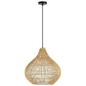 Závesné svietidlo IMMAX BOHO PELO, D40cm, E27, prírodný ratan čierne/hnedé

