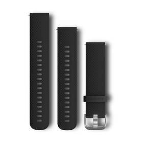Remienok Garmin Quick Release 20mm, silikónový čierny, strieborná pracka 

