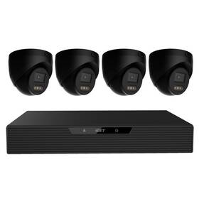 Kamerový systém iGET HOME NVR PoE N85P4 - NVR PoE rekordér + 4x kamera 3K (5 MPx) čierny

