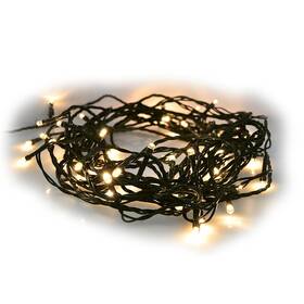 Vianočné osvetlenie Solight reťaz, 100 LED, 10+3m, 8 funkcií, časovač, IP44, teplá biela 
