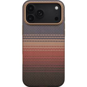 Kryt na mobil Pitaka Aramid UltraGuard Sunset na Apple iPhone 17 Pro hnedý/oranžový

