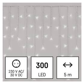 Vianočné osvetlenie EMOS 300 LED cencúle, 5 m, vonkajšie aj vnútorné, studená biela, ovládač, programy, časovač 

