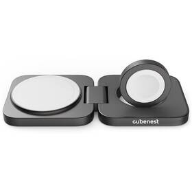 Bezdrôtová nabíjačka Cubenest S211 Pre 2v1 s podporou uchytenia MagSafe sivá

