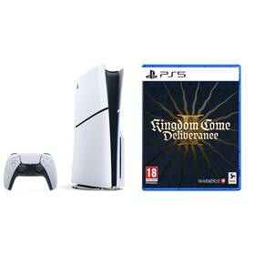 Set výrobkov Sony Herní konzole Sony PlayStation 5 (typ modelu - slim) - bílá + Hra PlayStation 5 Kingdom Come: Deliverance II Day One Edition 
