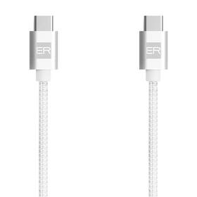 Kábel ERPOWER USB-C/USB-C 5A 100W - 1,2 m biely

