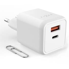 Nabíjačka do siete FIXED GaN Mini s USB-C, USB, 45W biely

