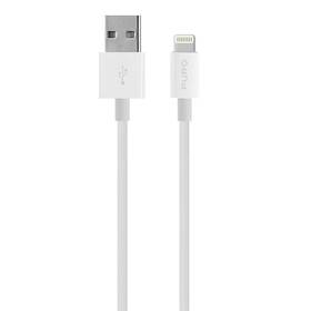 Kábel Puro Plain Lightning/USB-A, 10 W, 1 m biely

