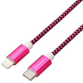 Kábel GoGEN USB-C / Lightning, 1m, opletený fialový

