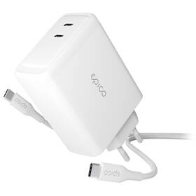 Nabíjačka do siete Epico 100W GaN USB-C/USB-C + kábel USB-C, 2m biela

