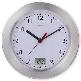 Nástenné hodiny Hama Mauritius strieborné/biele

