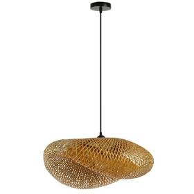 Závesné svietidlo IMMAX BOHO HILO, D60cm, E27, bambus čierne/hnedé


