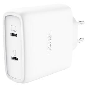 Nabíjačka do siete Trust MAXO 65W 2-Port GaN, USB-C biely

