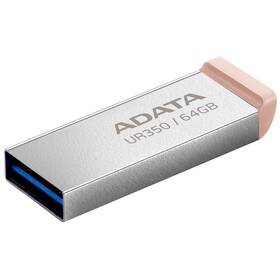 USB flashdisk ADATA UR350 64GB strieborný/hnedý

