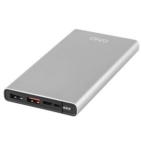 Powerbank GND 10000 mAh, USB-C PD 18W strieborná

