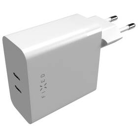 Nabíjačka do siete FIXED 2x USB-C, podpora PD, 65W biela

