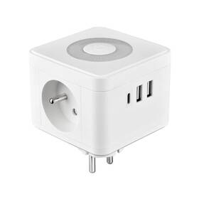 Rozbočovacia zásuvka Viking Y23LW, 2x zásuvka, 1x USB-A, 2x USB-C, svetlo, vypínač biela

