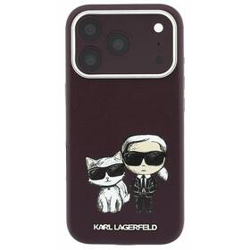 Kryt na mobil Karl Lagerfeld PU Semi Wrap Smooth Sketch Bodies Magsafe na Apple iPhone 18 Pro Max vínový

