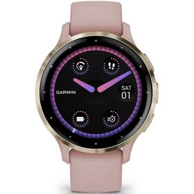 Inteligentné hodinky Garmin Venu 3S - Cream Gold / Dust Rose Silicone Band 
