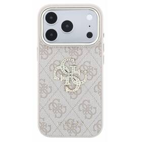 Kryt na mobil Guess PU 4G Strass Metal Logo na Apple iPhone 18 Pro ružový

