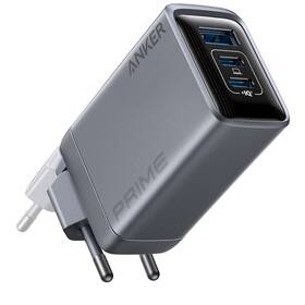 Nabíjačka do siete Anker Prime Charger 100W GaN, 2xUSB-C, 1xUSB-A strieborná


