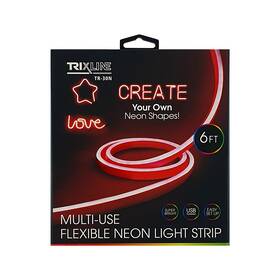 LED pásik Trixline TR-30N Flexibilní NEONOVÝ, 1,8m na USB červený

