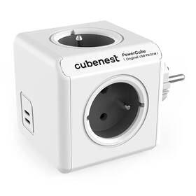 Rozbočovacia zásuvka Cubenest PowerCube Original USB PD 35W, 2x USB-C, 4x zásuvka biela

