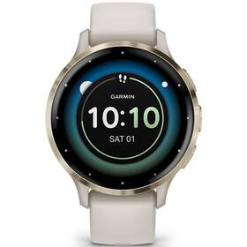 Inteligentné hodinky Garmin Venu 3S - Cream Gold / Ivory Silicone Band 

