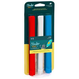 Náplň 3Doodler ECO-PCL pre 3D pero Start+ 75ks biela/červená/modrá

