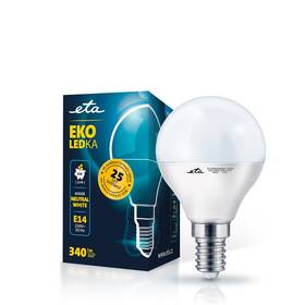 LED žiarovka ETA EKO LEDka mini globe 4W, E14, neutrálna biela 

