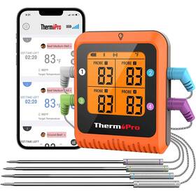 Teplomer do mäsa ThermoPro TP-930 oranžová farba
