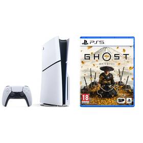 Set výrobkov Sony Herní konzole Sony PlayStation 5 (typ modelu - slim) + Hra Sony PlayStation 5 Ghost of Yōtei Standard Edition biela