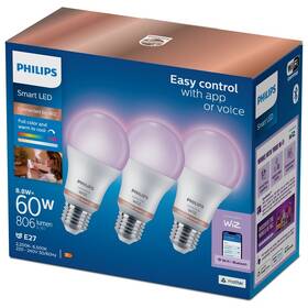 Inteligentná žiarovka Philips Smart LED 8,8 W, E27, RGB, 3 ks 

