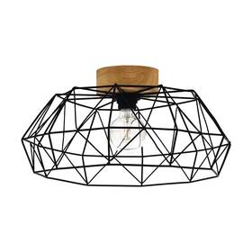 LED stropné svietidlo Eglo Padstow čierne/drevené

