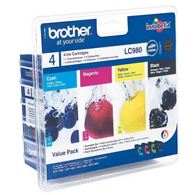 Cartridge Brother LC-980, 1x300 strán, 3x260 strán, CMYK 

