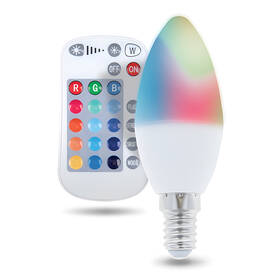 LED žiarovka Forever sviečka, E14 RGB 5W s diaľkovým ovládaním 

