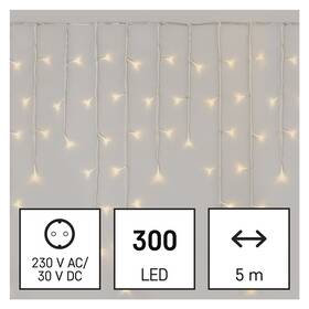 Vianočné osvetlenie EMOS 300 LED cencúle, 5 m, vonkajšia aj vnútorná, teplá biela, ovládač, programy, časovač 

