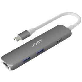 USB Hub JOBY USB-C/4K HDMI, 2x USB 3.0, USB-C sivý

