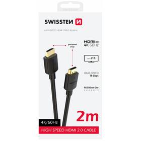 Kábel Swissten 75501112 HDMI 2.0 4K 2 m čierny

