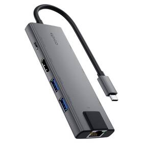 USB Hub Epico UltraHub 9in1 Slim Alu EH30 USB-C, Ethernet čierny

