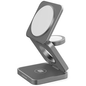 Bezdrôtová nabíjačka Cubenest S312 Pro 3v1 s MagSafe sivá

