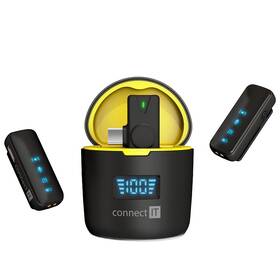Mikrofón Connect IT ClipMic Pro USB-C  (2 ks + receiver) čierny

