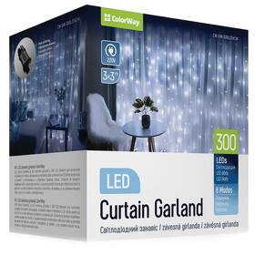 Vianočné osvetlenie ColorWay vnútorné, 300 LED, 3× 3m, 220–240V AC, studená biela 

